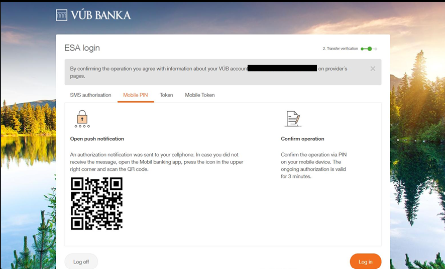 VÚB autorizácia v mobile
